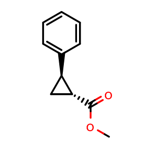 Chemical structure of Methyl trans-2-Phenylcyclopropanecarboxylate , CAS 10488-03-6, AChemBlock V147459