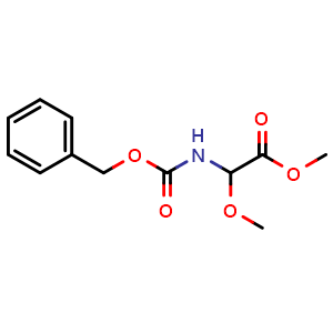 Chemical structure of Methyl 2-(Cbz-amino)-2-methoxyacetate , CAS 58237-86-8, AChemBlock V147460