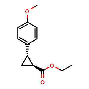 Chemical structure of Ethyl (1S,2S)-2-(4-Methoxyphenyl)cyclopropanecarboxylate , CAS 345905-97-7, AChemBlock V147472