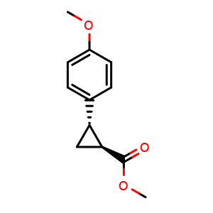 Chemical structure of Methyl (1S,2S)-2-(4-Methoxyphenyl)cyclopropanecarboxylate , CAS 1089180-61-9, AChemBlock V147473