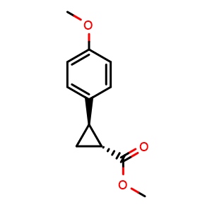 Chemical structure of Methyl (1R,2R)-2-(4-Methoxyphenyl)cyclopropanecarboxylate , CAS 1089180-63-1, AChemBlock V147474