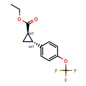 Chemical structure of Ethyl trans-2-[2-(Trifluoromethoxy)phenyl]cyclopropanecarboxylate , AChemBlock V147508