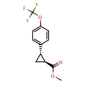 Chemical structure of Methyl (1S,2S)-2-[2-(Trifluoromethyl)phenyl]cyclopropanecarboxylate , AChemBlock V147509