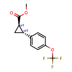 Chemical structure of Methyl trans-2-[2-(Trifluoromethyl)phenyl]cyclopropanecarboxylate , AChemBlock V147511