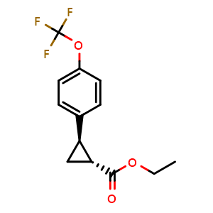 Chemical structure of Ethyl (1R,2R)-2-[2-(Trifluoromethoxy)phenyl]cyclopropanecarboxylate , AChemBlock V147514