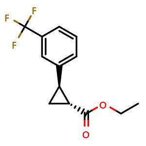 Chemical structure of Ethyl trans-2-[3-(Trifluoromethyl)phenyl]cyclopropanecarboxylate , CAS 114095-57-7, AChemBlock V147531