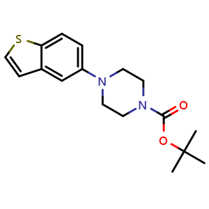 Chemical structure of 4-Boc-1-(5-benzothienyl)piperazine , CAS 2751555-68-5, AChemBlock V147534