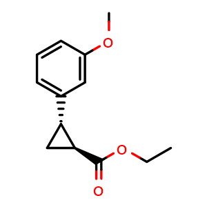 Chemical structure of Ethyl (1S,2S)-2-(3-Methoxyphenyl)cyclopropanecarboxylate , CAS 2361923-73-9, AChemBlock V147539