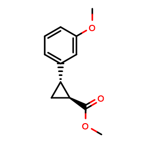 Chemical structure of Methyl (1S,2S)-2-(3-Methoxyphenyl)cyclopropanecarboxylate , AChemBlock V147542