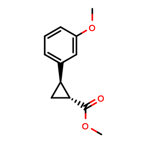 Chemical structure of Methyl (1R,2R)-2-(3-Methoxyphenyl)cyclopropanecarboxylate , AChemBlock V147543