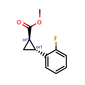 Chemical structure of Methyl trans-2-(2-Fluorophenyl)cyclopropanecarboxylate , AChemBlock V147579
