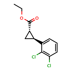 Chemical structure of Ethyl (1S,2S)-2-(2,3-Dichlorophenyl)cyclopropanecarboxylate , AChemBlock V147582