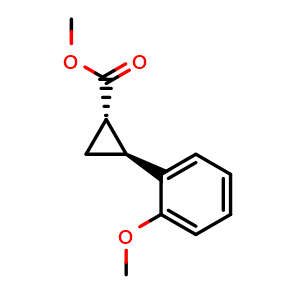 Chemical structure of Methyl (1S,2S)-2-(2-Methoxyphenyl)cyclopropanecarboxylate , AChemBlock V147600