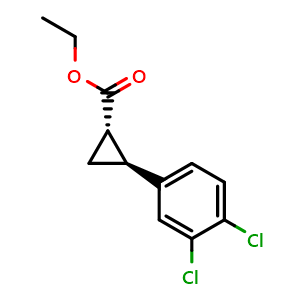 Chemical structure of Ethyl (1S,2S)-2-(3,4-Dichlorophenyl)cyclopropanecarboxylate , AChemBlock V147624