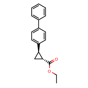 Chemical structure of Ethyl (1R,2R)-2-(4-Biphenylyl)cyclopropanecarboxylate , CAS 1052650-67-5, AChemBlock V147634