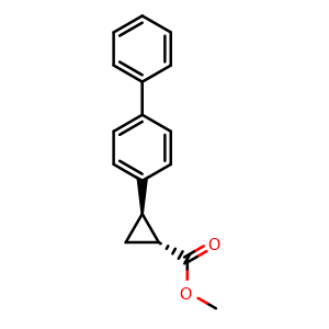 Chemical structure of Methyl (1R,2R)-2-(4-Biphenylyl)cyclopropanecarboxylate , AChemBlock V147637