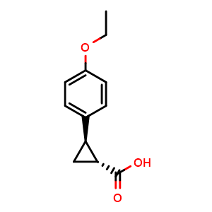 Chemical structure of (1R,2R)-2-(4-Ethoxyphenyl)cyclopropanecarboxylic Acid , CAS 2227906-86-5, AChemBlock V147640