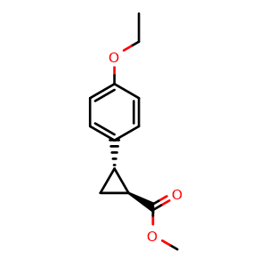 Chemical structure of Methyl (1S,2S)-2-(4-Ethoxyphenyl)cyclopropanecarboxylate , AChemBlock V147645