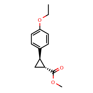 Chemical structure of Methyl (1R,2R)-2-(4-Ethoxyphenyl)cyclopropanecarboxylate , AChemBlock V147646