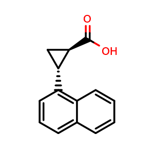 Chemical structure of (1R,2R)-2-(1-Naphthyl)cyclopropanecarboxylic Acid , AChemBlock V147658
