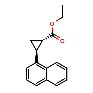 Chemical structure of Ethyl (1S,2S)-2-(1-Naphthyl)cyclopropanecarboxylate , CAS 2077084-37-6, AChemBlock V147660