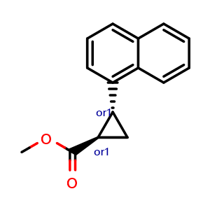 Chemical structure of Methyl trans-2-(1-Naphthyl)cyclopropanecarboxylate , AChemBlock V147665