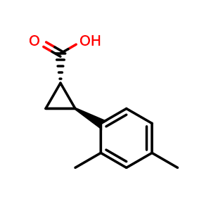 Chemical structure of (1S,2S)-2-(2,4-Dimethylphenyl)cyclopropanecarboxylic Acid , AChemBlock V147666