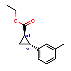 Chemical structure of Ethyl trans-2-(m-Tolyl)cyclopropanecarboxylate , CAS 114095-56-6, AChemBlock V147705
