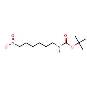 Chemical structure of 1-(Boc-amino)-6-nitrohexane , CAS 2706129-65-7, AChemBlock V147710