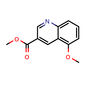 Chemical structure of Methyl 5-methoxyquinoline-3-carboxylate , CAS 911108-89-9, AChemBlock V147728