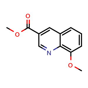 Chemical structure of Methyl 8-Methoxyquinoline-3-carboxylate , CAS 911109-15-4, AChemBlock V147738