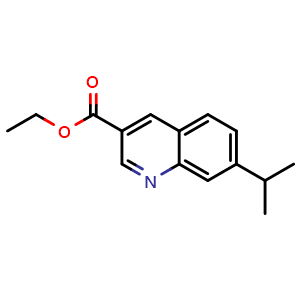 Chemical structure of Ethyl 7-Isopropylquinoline-3-carboxylate , CAS 958331-91-4, AChemBlock V147752