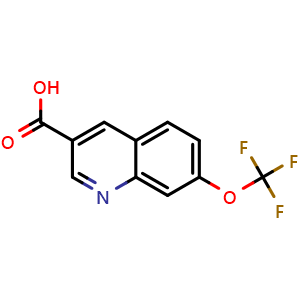 Chemical structure of 7-(Trifluoromethoxy)quinoline-3-carboxylic Acid , CAS 2101629-24-5, AChemBlock V147753