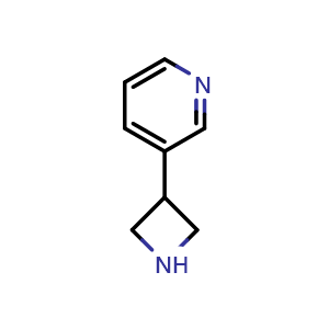 Chemical structure of 3-(3-Azetidinyl)pyridine , CAS 62247-32-9, AChemBlock V147852