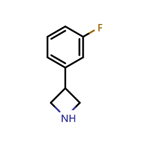 Chemical structure of 3-(3-Fluorophenyl)azetidine , CAS 1203798-80-4, AChemBlock V147854