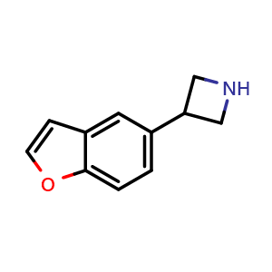 Chemical structure of 3-(5-Benzofuryl)azetidine , CAS 1260682-00-5, AChemBlock V147863