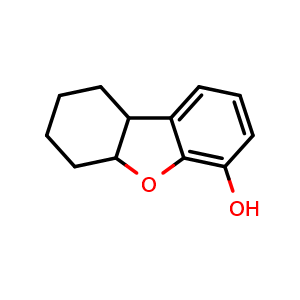 Chemical structure of 5a,6,7,8,9,9a-Hexahydrodibenzo[b,d]furan-4-ol , CAS 107505-62-4, AChemBlock V147867