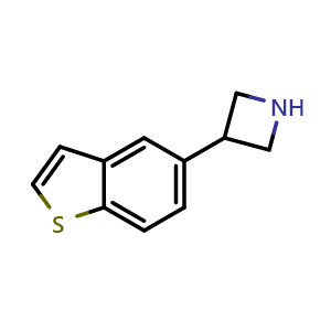 Chemical structure of 3-(5-Benzothienyl)azetidine , CAS 2111751-94-9, AChemBlock V147876