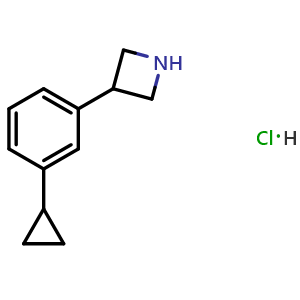 Chemical structure of 3-(3-Cyclopropylphenyl)azetidine Hydrochloride , CAS 2741713-09-5, AChemBlock V147883