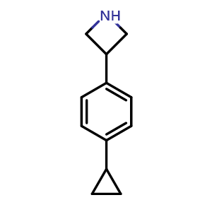 Chemical structure of 3-(4-Cyclopropylphenyl)azetidine , CAS 2228374-40-9, AChemBlock V147888