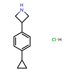 Chemical structure of 3-(4-Cyclopropylphenyl)azetidine Hydrochloride , CAS 2741711-73-7, AChemBlock V147889