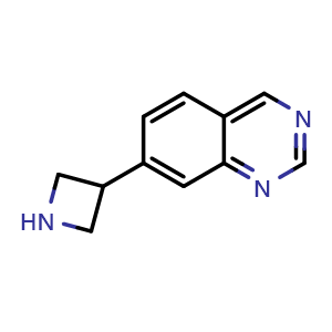 Chemical structure of 7-(3-Azetidinyl)quinazoline , CAS 2742934-61-6, AChemBlock V147910