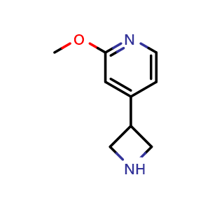 Chemical structure of 4-(3-Azetidinyl)-2-methoxypyridine , CAS 1260644-36-7, AChemBlock V147921