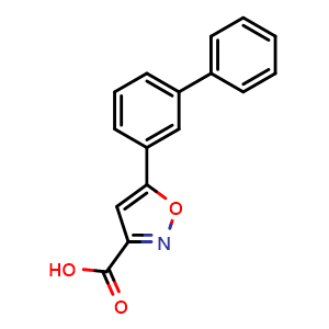 Chemical structure of 5-(3-Biphenylyl)isoxazole-3-carboxylic Acid , CAS 1314023-87-4, AChemBlock V147932
