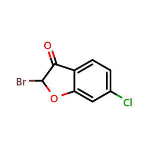 Chemical structure of 2-Bromo-6-chlorobenzofuran-3(2H)-one , CAS 857062-41-0, AChemBlock V147947