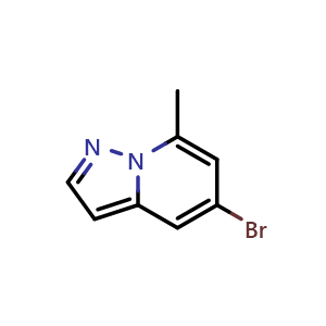 Chemical structure of 5-Bromo-7-methylpyrazolo[1,5-a]pyridine , CAS 1379367-91-5, AChemBlock V147956