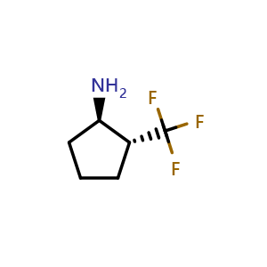 Chemical structure of trans-2-(Trifluoromethyl)cyclopentanamine , CAS 1388105-43-8, AChemBlock V147964