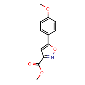 Chemical structure of Methyl 5-(4-Methoxyphenyl)isoxazole-3-carboxylate , CAS 425609-97-8, AChemBlock V147973