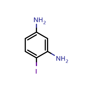 Chemical structure of 4-Iodo-1,3-benzenediamine , CAS 6264-68-2, AChemBlock V147985