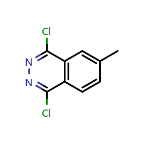 Chemical structure of 1,4-Dichloro-6-methylphthalazine , CAS 345903-80-2, AChemBlock V147992